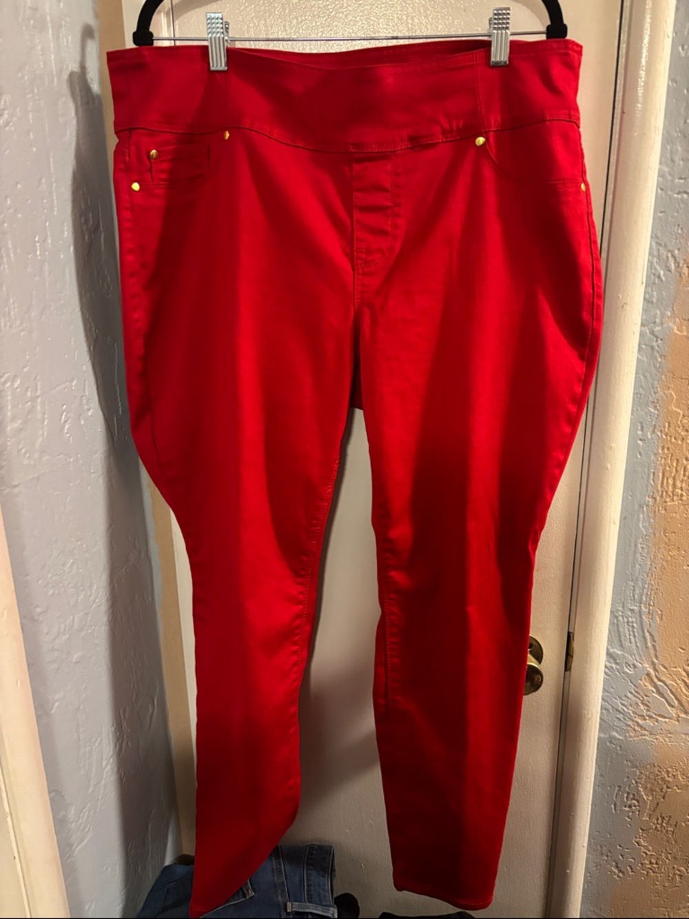 IMAN Bright Red Stretchy Skinny Pants